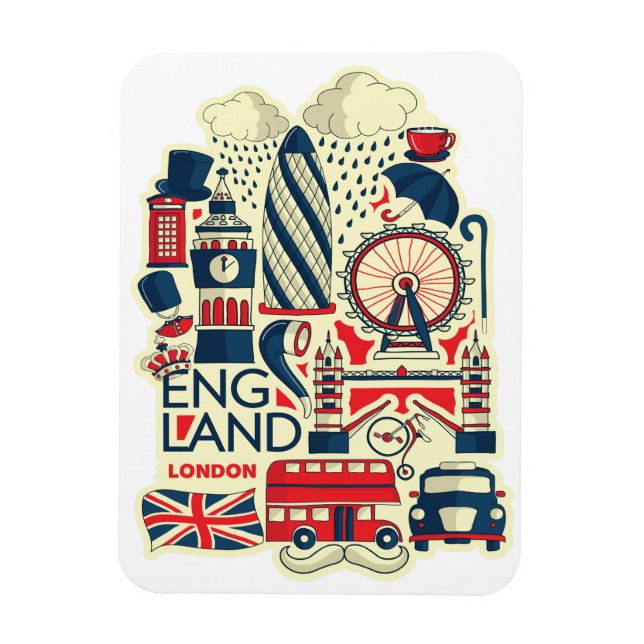 Íman England London Funny Magnet (Vertical)
