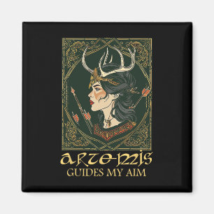 Íman Engraçada Deusa Grega Artemis Deer Caçando Mitolog