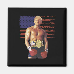 Íman Engraçada Trump Rocky Boxer Memer Boxer USA Flag P