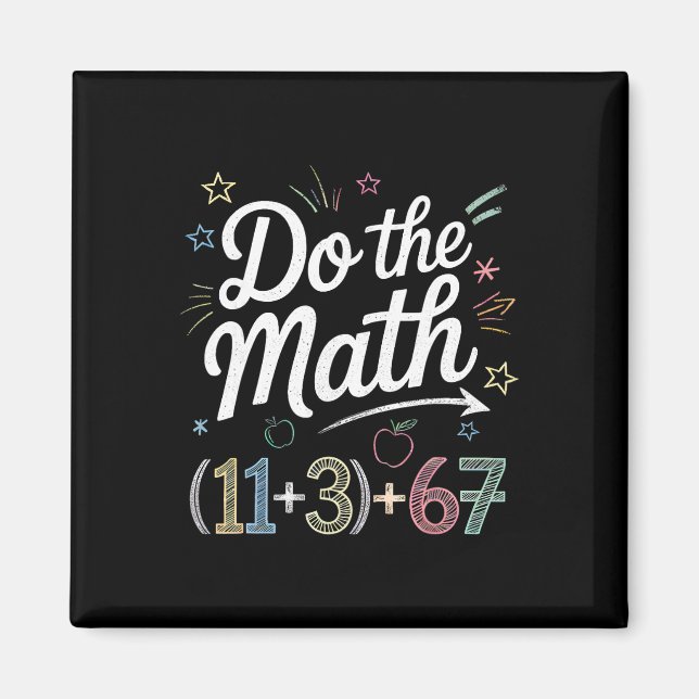Íman Engraçado 100 Dias Equação Matemática Escolar Faça (Frente)