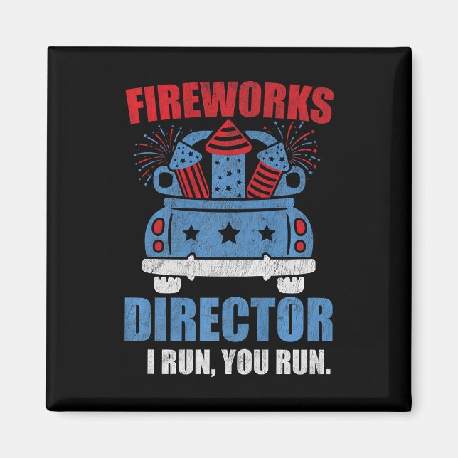 Íman Engraçado 4º De Julho Diretor De Fogos De Artifíci (Frente)