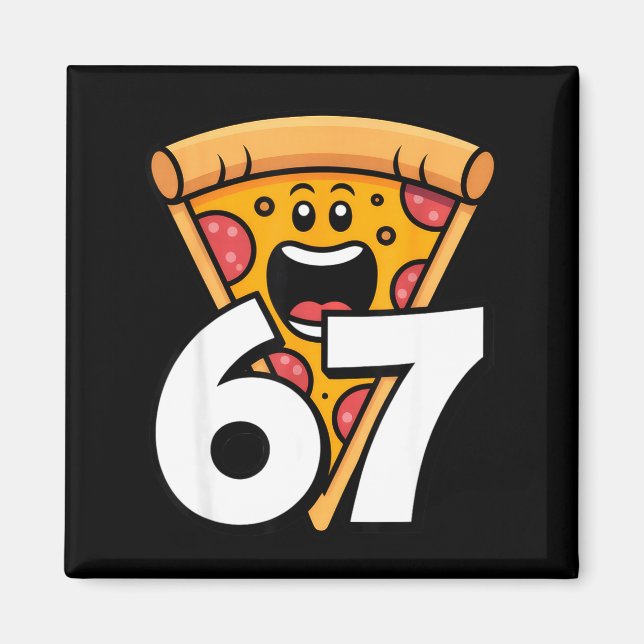 Íman Engraçado 67 Meme Seis Sete Humor Comida Zza  (Frente)