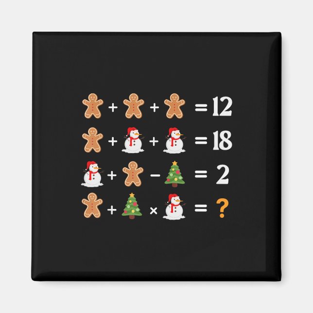 Íman Engraçado 6 7 Meme Natal Ordem de Operações Matemá (Frente)
