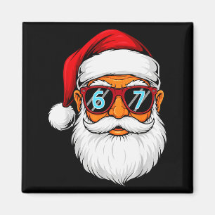 Íman Engraçado 6 7 Seis Sete Meme Rosto do Papai Noel N
