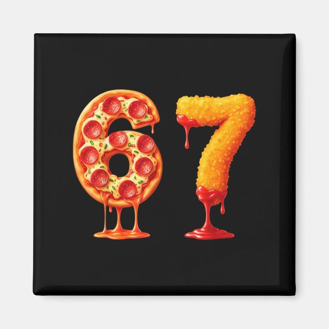 Íman Engraçado 6 7 Zza Nugget Meme Seis Sete 67 Amantes (Frente)