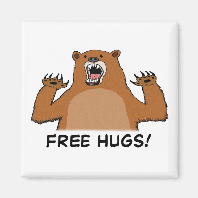 Íman Engraçado Abraços de Urso Livre (Frente)