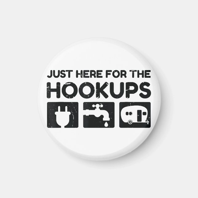 Íman Engraçado Acampamento RV Caravan Motorhome Aqui Pa (Frente)