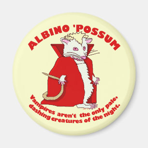 Íman Engraçado Albino Possum Vampiro Humor Animal