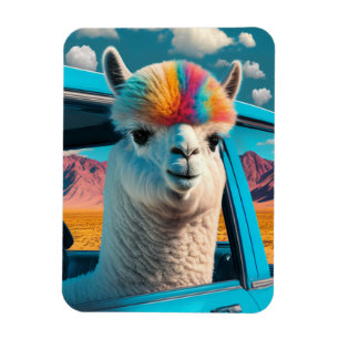 Íman Engraçado Alpaca em um ímã flexível de arte