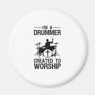 Íman Engraçado Arte De Drummer Cristã Para Homens Mul