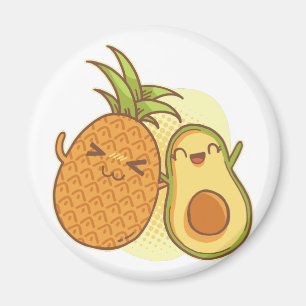 Íman Engraçado Avocado Pineapple Melhor Amigos BFF Kawa