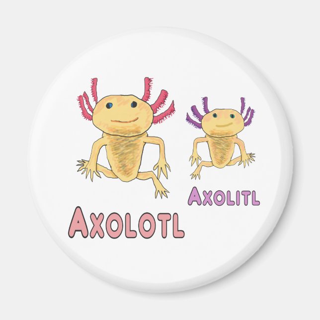 Íman Engraçado Axolotl Axolitl Pun (Frente)
