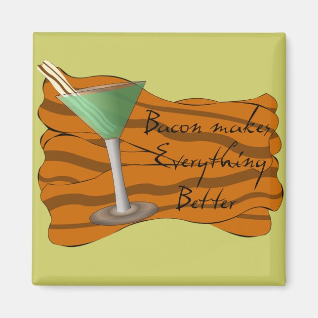 Íman Engraçado Bacon Martini Magnet (Frente)