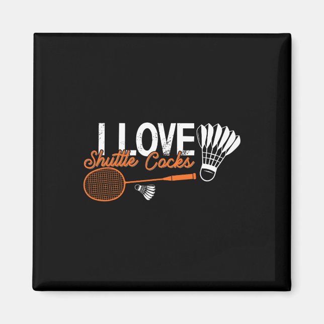 Íman Engraçado Badminton Humor Smash Shuttle Birdie Esp (Frente)