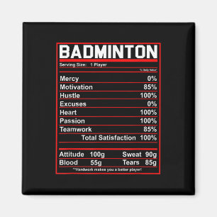 Íman Engraçado Badminton Nutrição Fatos