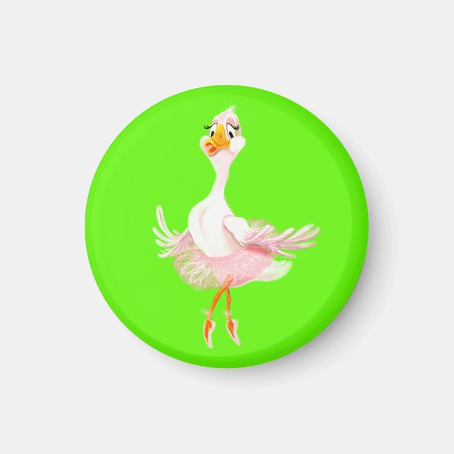 Íman Engraçado Ballerina Duck Magnet (Frente)