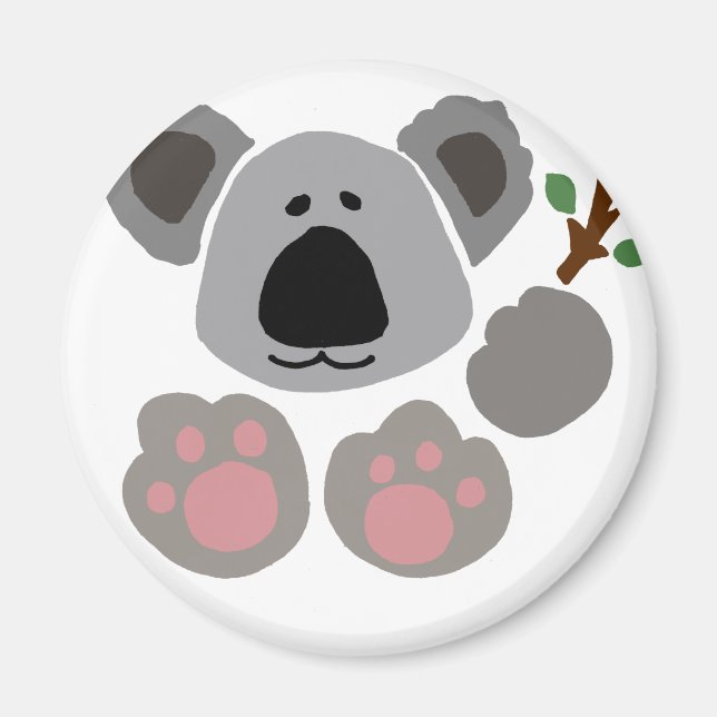 Íman Engraçado Bear Arte Koala (Frente)