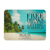 Engraçado Bebidas Grátis Praia Salvem a Data