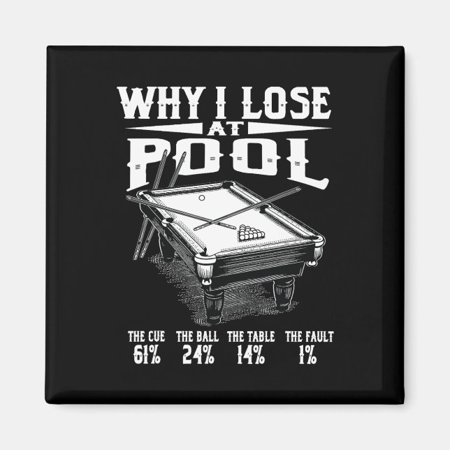Íman Engraçado Billiards Por Que Eu Perder No Snooker B (Frente)