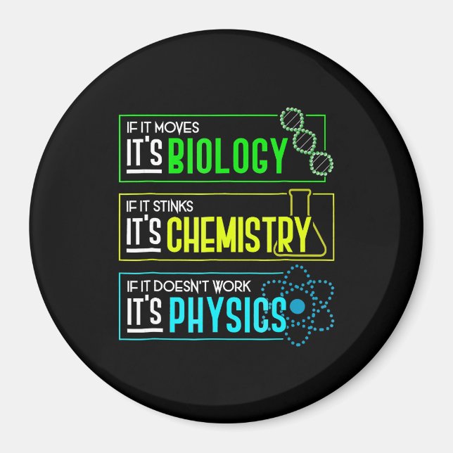 Íman Engraçado Biologia Química Física Nerd de Ciência (Frente)