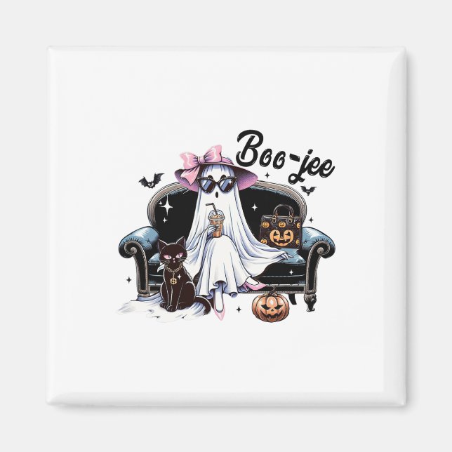 Íman Engraçado Boo Jee Ghost Halloween Boo Jee Ghost Sp (Frente)