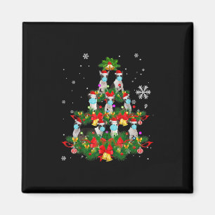 Íman Engraçado Boston Terrier Christmas Tree Dog Xmas