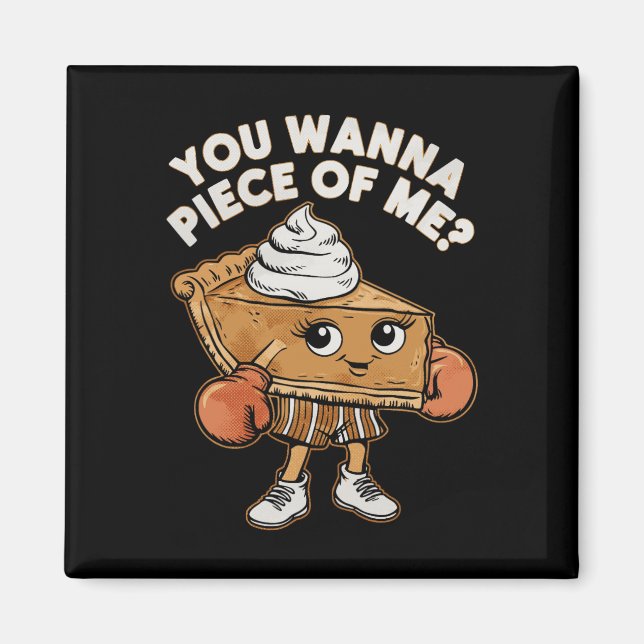 Íman Engraçado Boxing Pumpkin Pie Você Quer Pi (Frente)