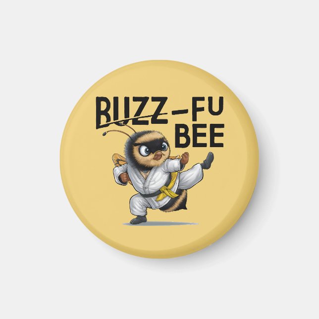 Íman Engraçado Buzz-Fu Bee Artes Marciais (Frente)