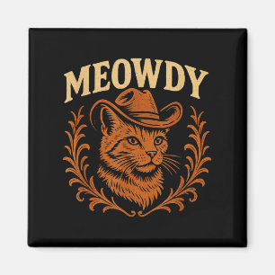 Íman Engraçado Cabeleireiro Gato Hat Country Music West