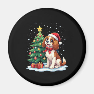 Íman Engraçado Cachorro Festivo Fumado com Natal decora