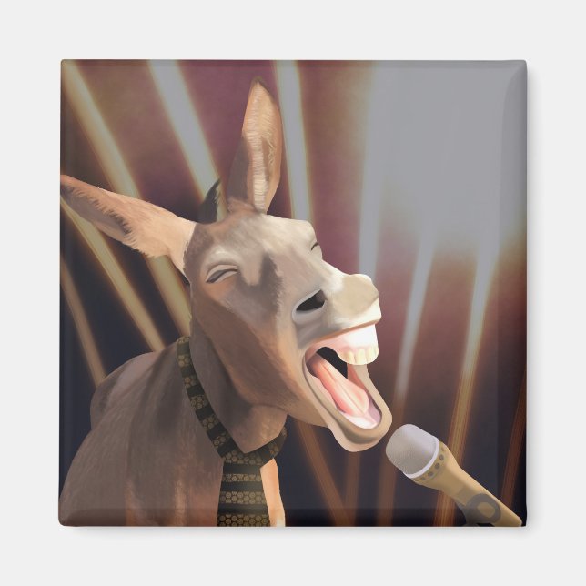 Íman Engraçado Cantando Donkey Fazenda Animal (Frente)