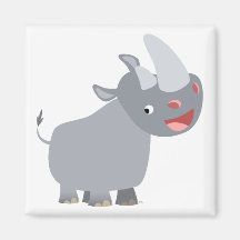 Engraçado Cartoon Rhino Magnet