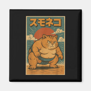 Íman Engraçado Cat Sumo Wrestler Anime de Arte Japonês 