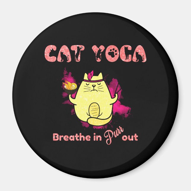 Íman Engraçado Cat Yoga (Frente)