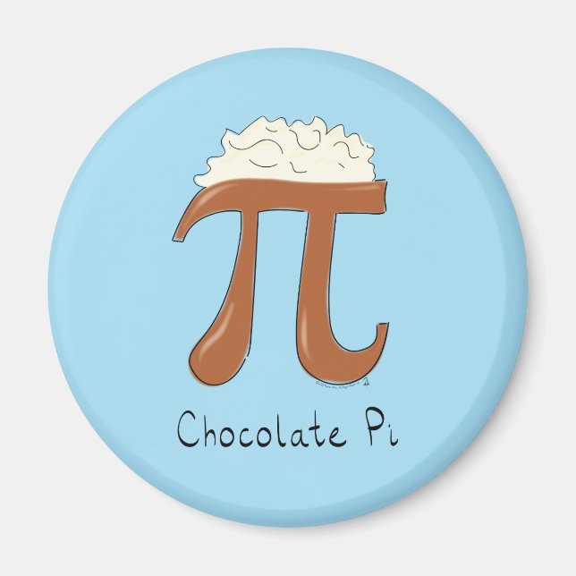 Íman Engraçado Chocolate Pi Símbolo de Matemática Profe (Frente)