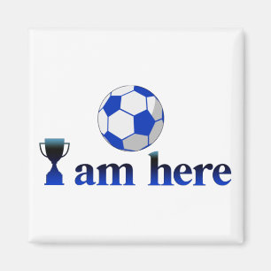 Íman Engraçado copo de futebol - Estou aqui