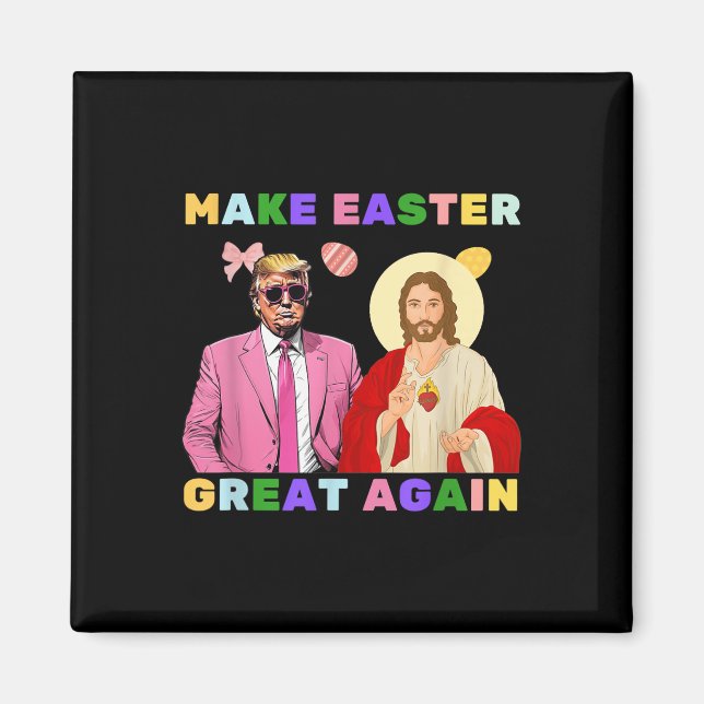 Íman Engraçado Cristo Jesus Faça Excelente Páscoa Novam (Frente)