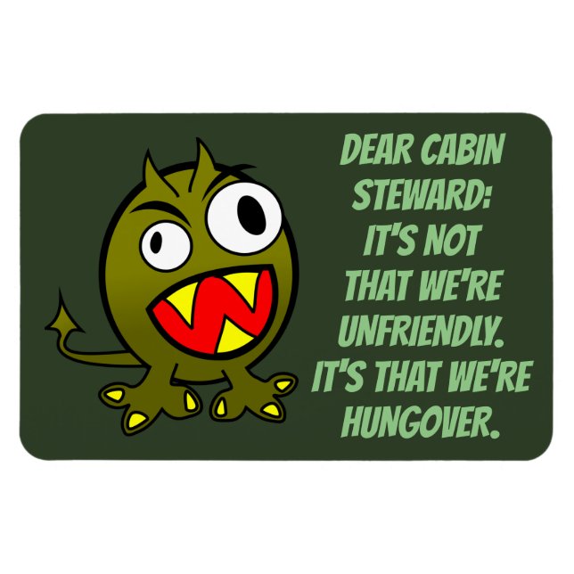 Íman Engraçado Cruise Cabin Door Hungover (Horizontal)