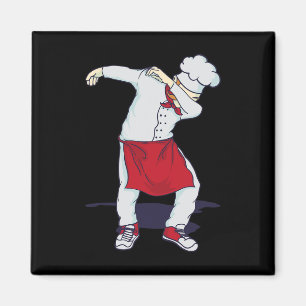 Íman Engraçado Dabbing Hibachi Chef Cute Sous Head Cook