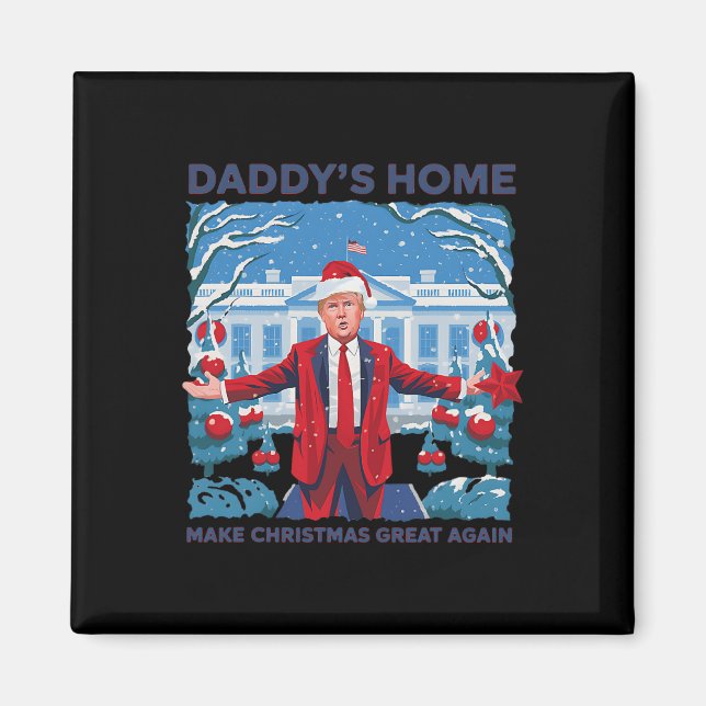 Íman Engraçado Daddys Home Trump Feio Sweater De Natal  (Frente)