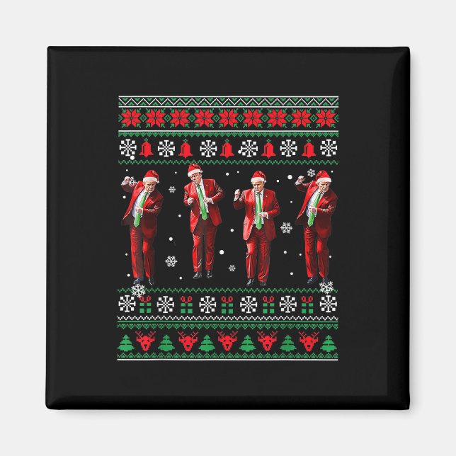 Íman Engraçado Dança Papai Noel Natal Pajam (Frente)