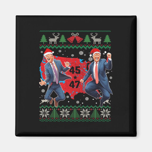 Íman Engraçado Dança Papai Noel Natal Pajam (Frente)
