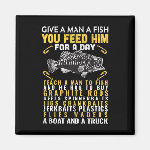 Íman Engraçado Dar A Um Homem Um Pescador De Peixe Que