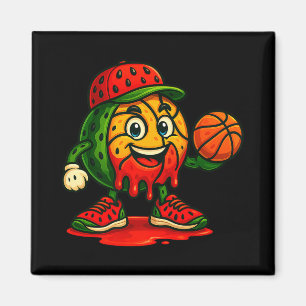 Íman Engraçado Derrubando Melancia Basquete Melancia Da