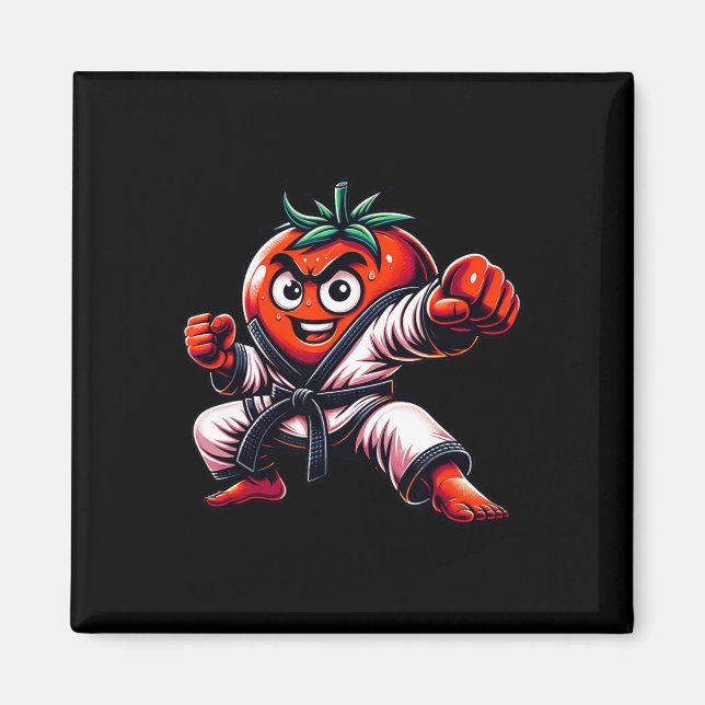 Íman Engraçado Design de Tomate Karate Para Amantes De  (Frente)