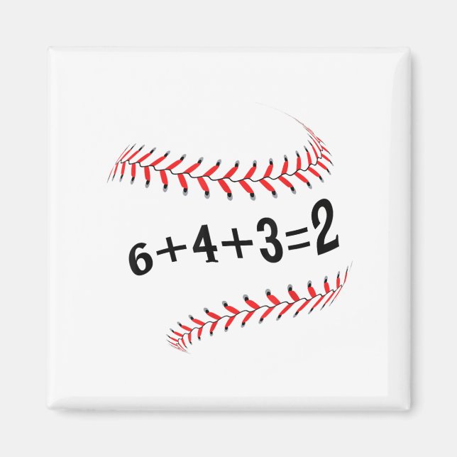 Íman Engraçado Dizer Baseball 6+4+3=2 Softball de dupla (Frente)