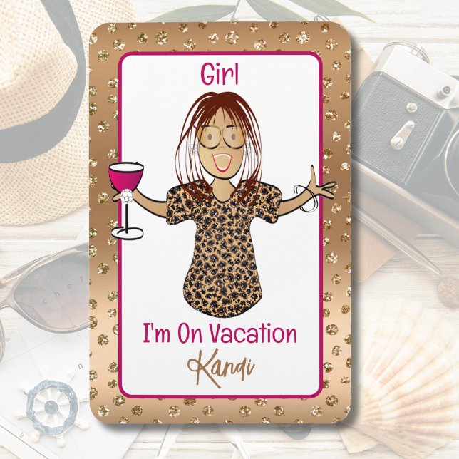 Íman Engraçado Dizer Férias Da Porta Do Navio De Cruzei (Criador carregado)