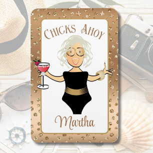 Íman Engraçado Dizer Pintinhos Ahoy Cartoon Bold Cruise