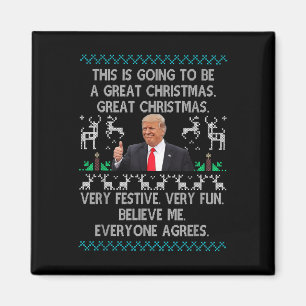 Íman Engraçado Donald Trump Feliz Natal Xmas Pajamas