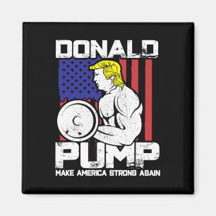 Íman Engraçado Donald Trump Pondo Levantando Coluna